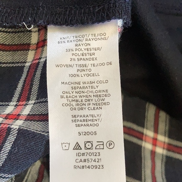 LOFT plaid mixed media top - Picture 11 of 12